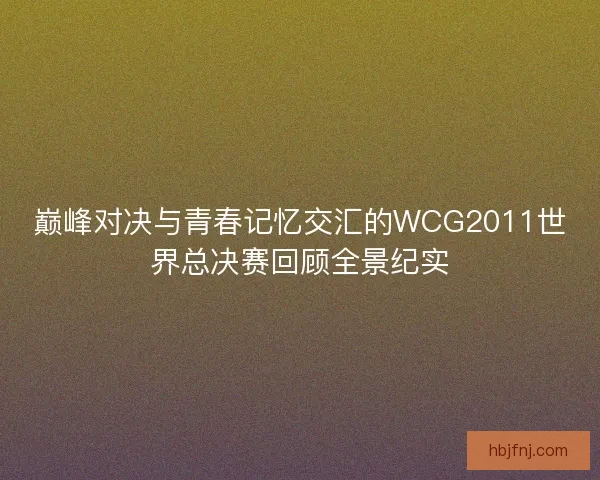 巅峰对决与青春记忆交汇的WCG2011世界总决赛回顾全景纪实
